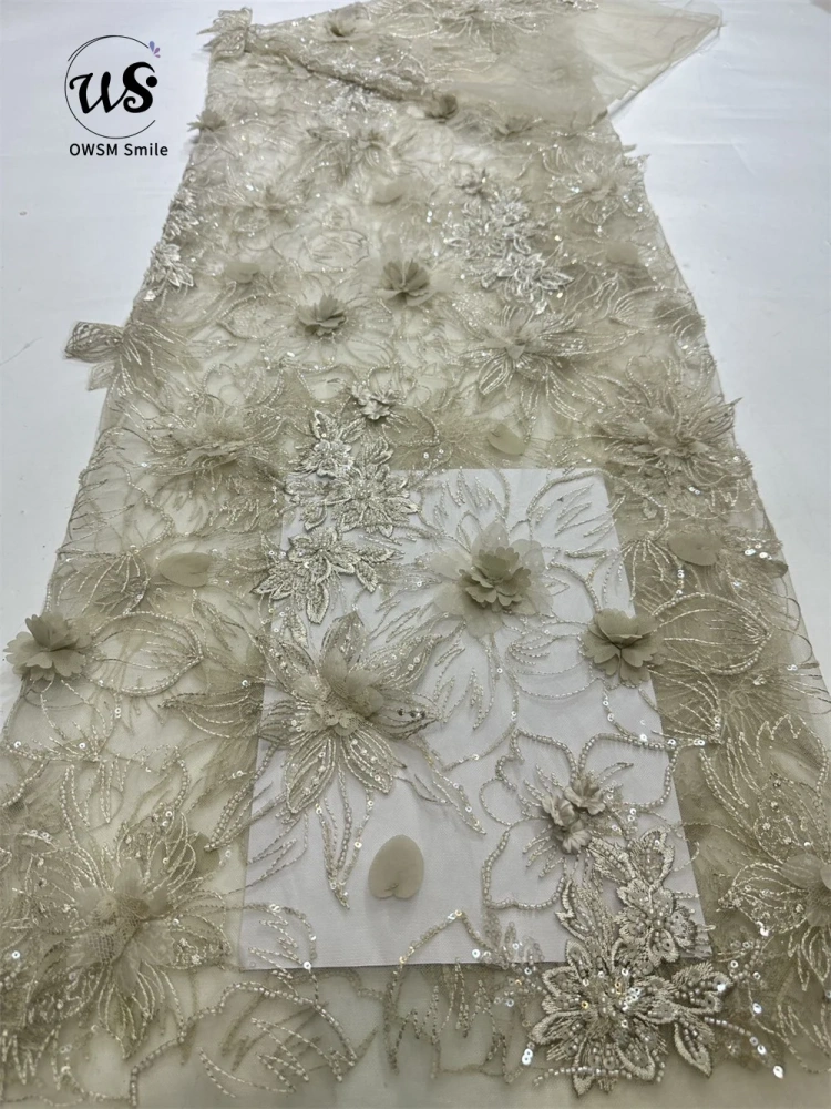 2024 New Exquisite Net Lace 3D Embroidery Beads Sequins Dress, Evening Dress, Handmade, Affordable Luxury, Party, Top Quality