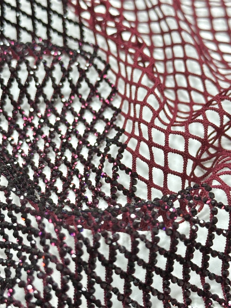 Luxury Design Hot On Sale Fabric Top Quality Handmade Embroidery Net Lace Rhinestone For Party Evening Dresses