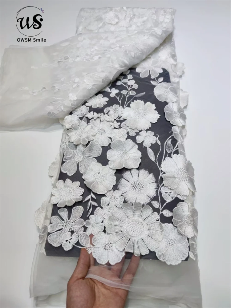 5Y Vestido Fashion Design Africa Style High Appearance Level Multi Colors Embroidery  Net Lace For Party Dresses in 2022