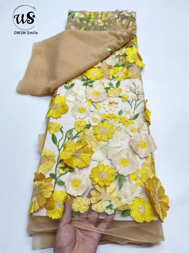 5Y Vestido Fashion Design Africa Style High Appearance Level Multi Colors Embroidery  Net Lace For Party Dresses in 2022