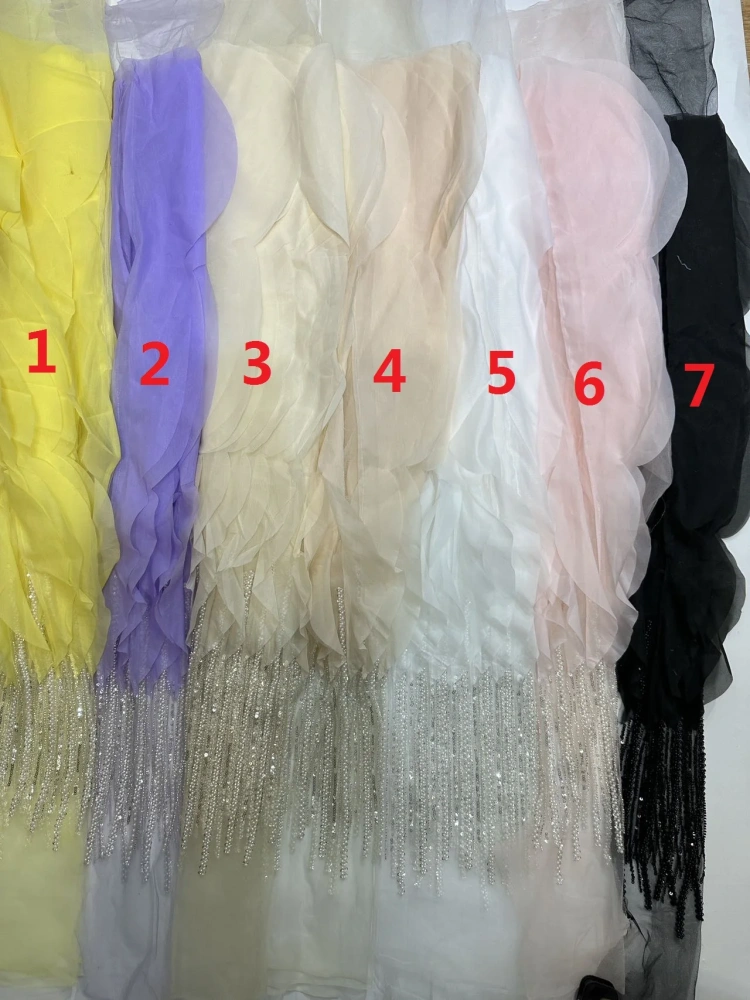 Handmade Beads Net Lace Sequins Fabric for Women, Party Evening Dress, Africa Design, Top Quality, Fashion, Hot Sale