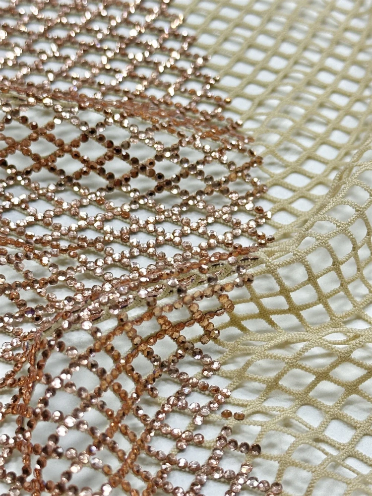 Luxury Design Hot On Sale Fabric Top Quality Handmade Embroidery Net Lace Rhinestone For Party Evening Dresses