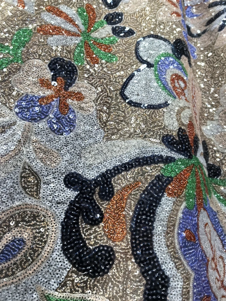 Amazing Unique Design Latest Handmade 5Y Embroidery Net Lace with Sequins for Party Evening Dresses, French, Super High Quality