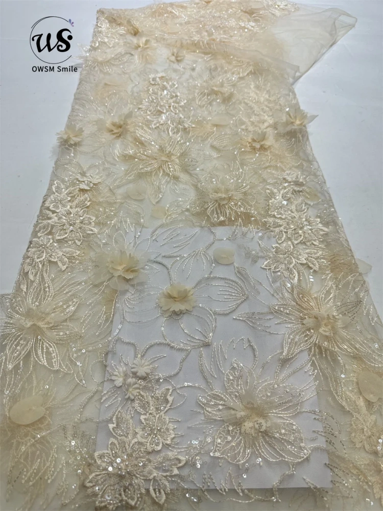 2024 New Exquisite Net Lace 3D Embroidery Beads Sequins Dress, Evening Dress, Handmade, Affordable Luxury, Party, Top Quality