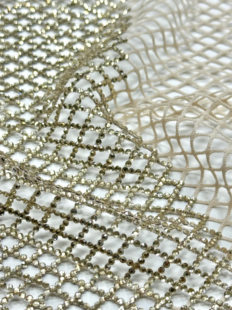 Luxury Design Hot On Sale Fabric Top Quality Handmade Embroidery Net Lace Rhinestone For Party Evening Dresses