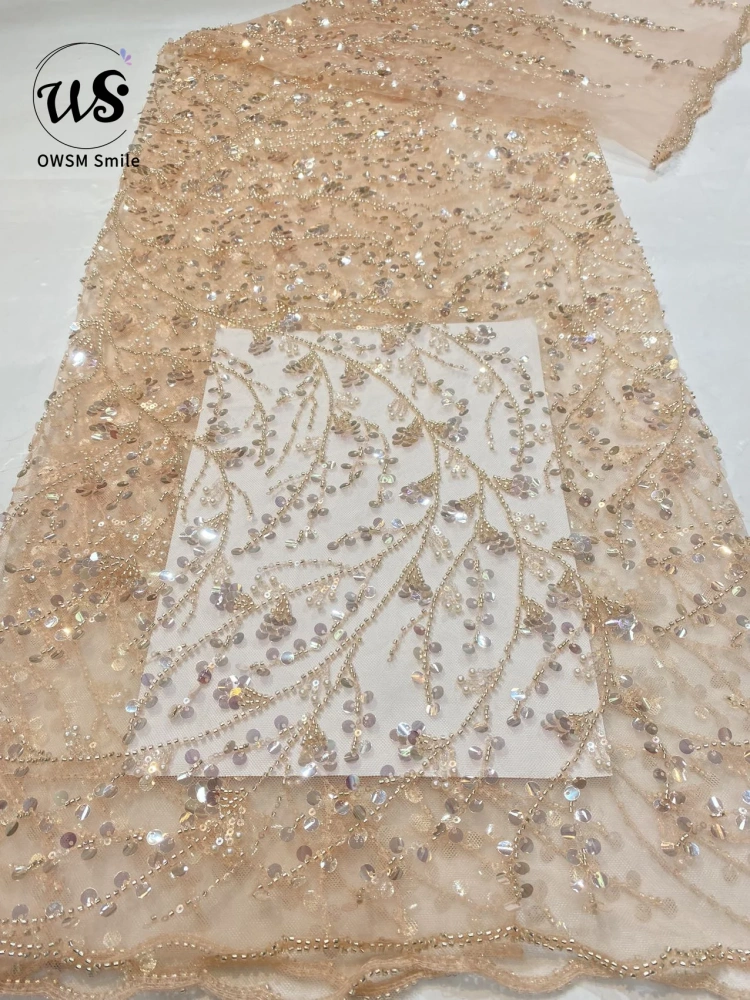 Newest Classical Embroidery Dresses for Women 2023 High Quality Lace Handmade Sequin Net Lace For Party Evening Dress