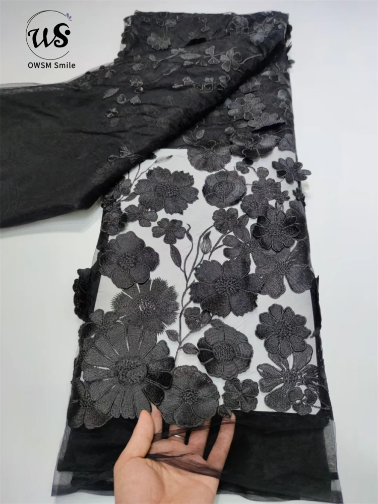 5Y Vestido Fashion Design Africa Style High Appearance Level Multi Colors Embroidery  Net Lace For Party Dresses in 2022
