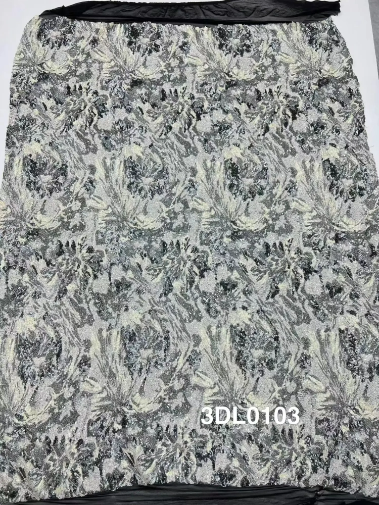 Exquisite High-end Attractive New Fashion Design Fabric Handmade Embroidery Net Lace Sequins For Making Women Wedding  Dress