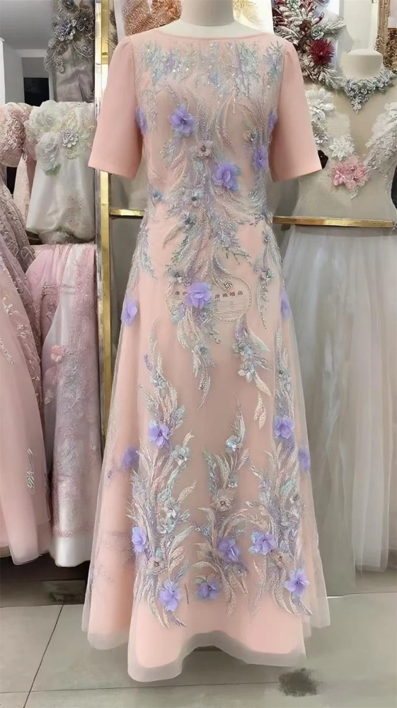 High-end Exquisite Luxury New Fashion Design Fabric Handmade 3D Embroidery Net Lace Beads For Making Women Wedding  Dress
