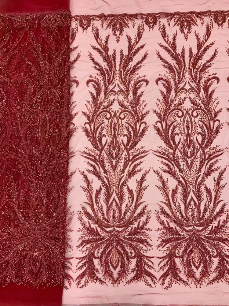 Hot Sale Noble Exquisite High-end New Fashion Design Fabric Handmade Embroidery Net Lace Beads For Making Women Wedding  Dress