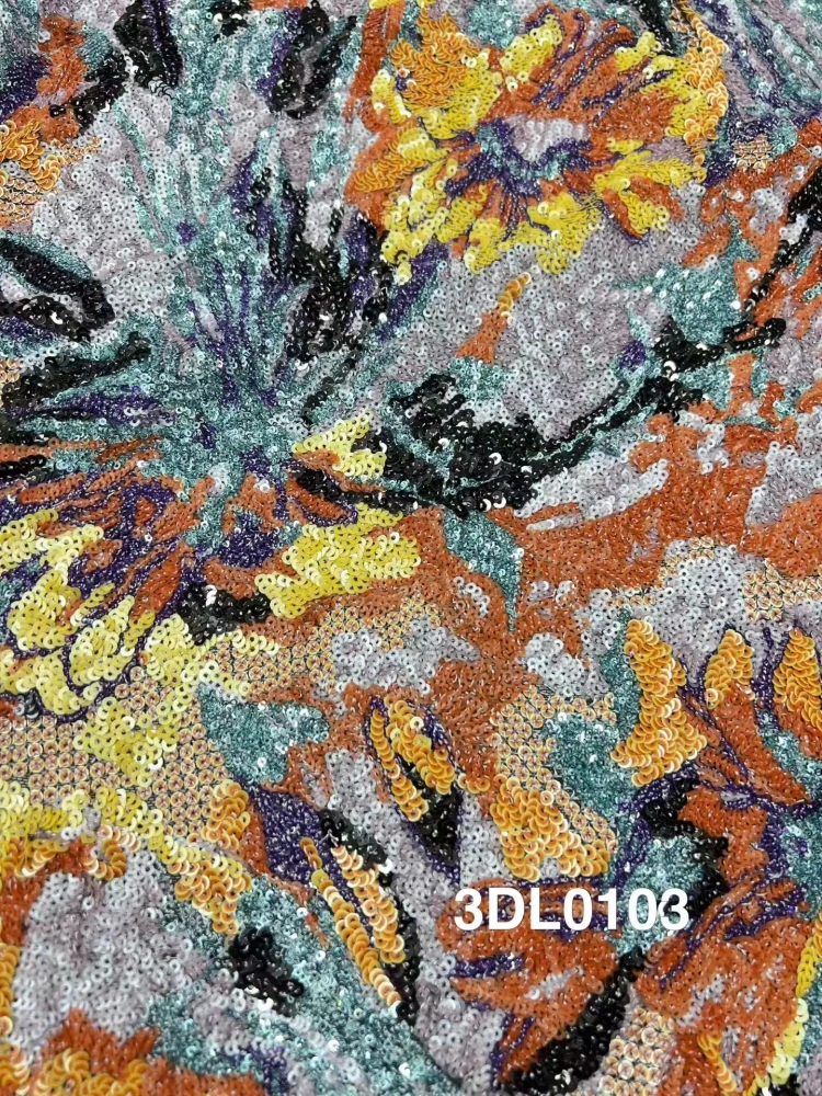 Exquisite High-end Attractive New Fashion Design Fabric Handmade Embroidery Net Lace Sequins For Making Women Wedding  Dress
