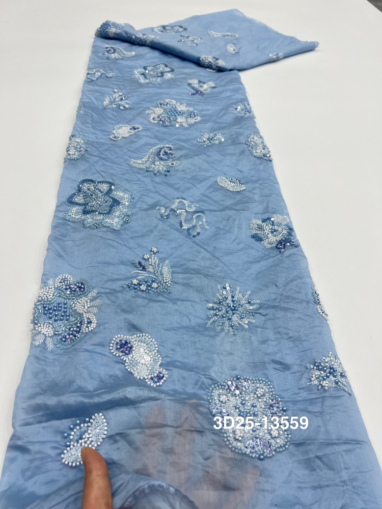 Exquisite Unique Charm Attractive New Fashion Design Fabric Handmade Embroidery Net Lace Beads For Making Women Wedding  Dress