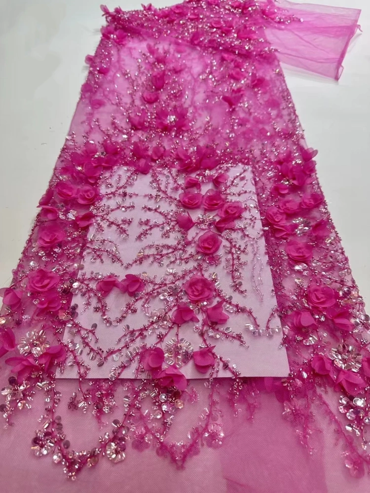 Women's 3D Collective Flowers Embroidery Lace Dress Party Evening Dress Exquisite Beads Sequin Top Quality Latest Hot Selling 5Y