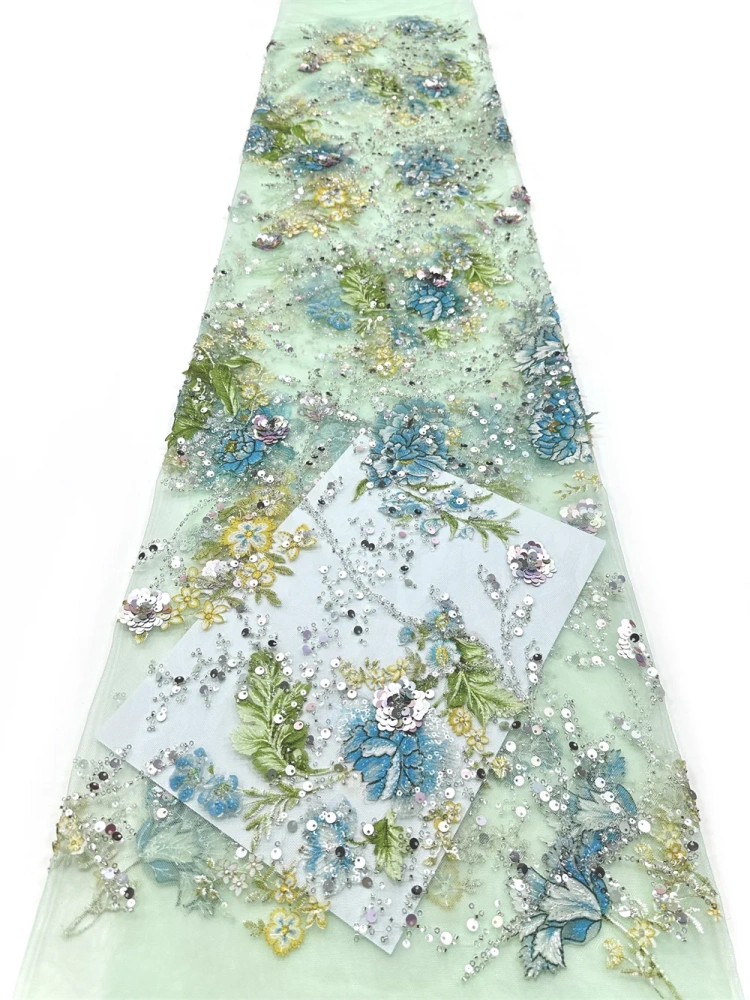 Exquisite Luxury Unique Charm Elegance New Fashion Design Fabrics Hand Embroidered Beads Making Women's Wedding Party