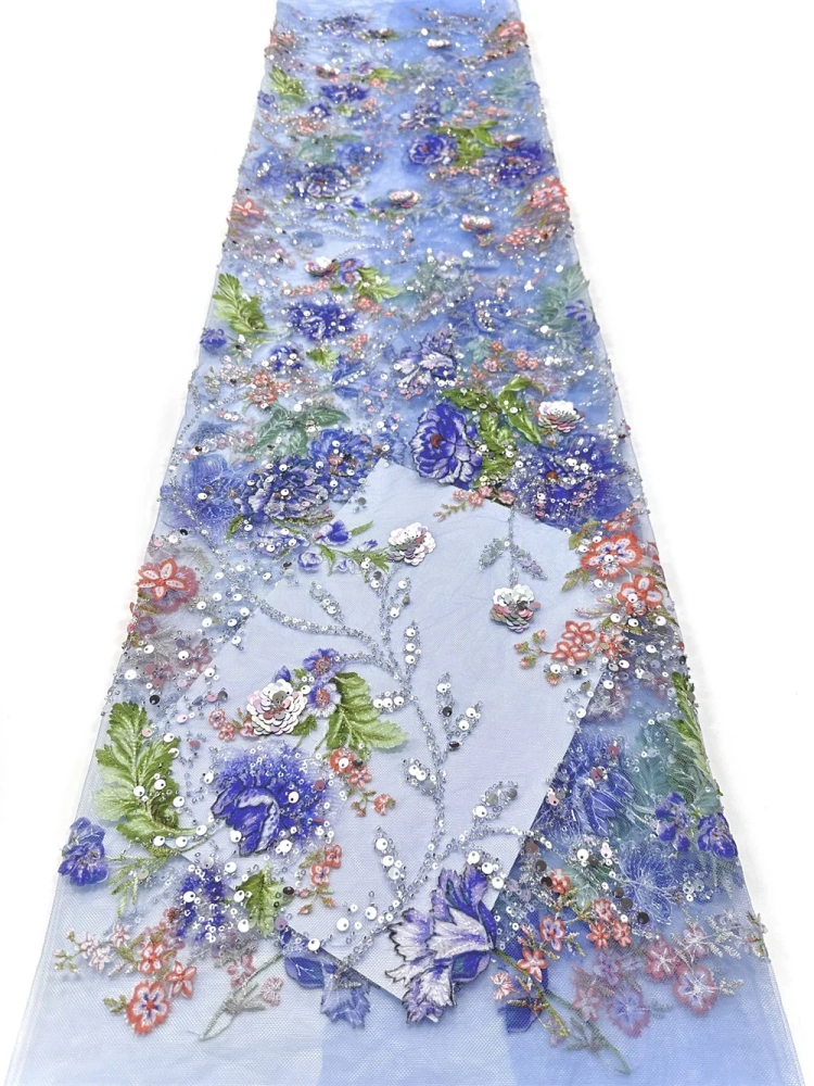 Exquisite Luxury Unique Charm Elegance New Fashion Design Fabrics Hand Embroidered Beads Making Women's Wedding Party