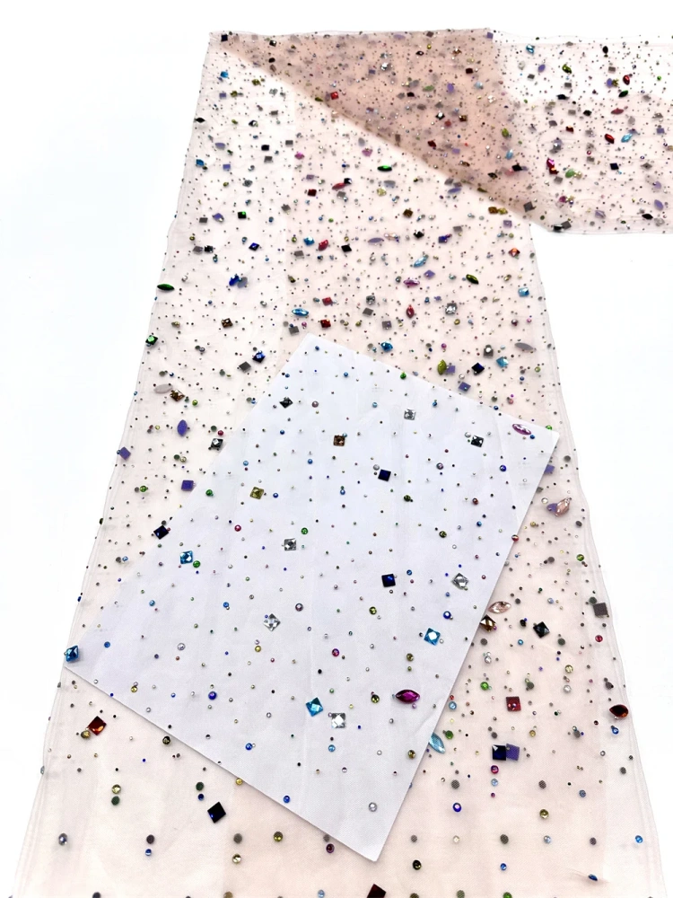 High-end Exquisite Elegance Unique New Fashion Design Fabric Handmade Embroidery Net Lace Beads For Making Women Wedding  Dress