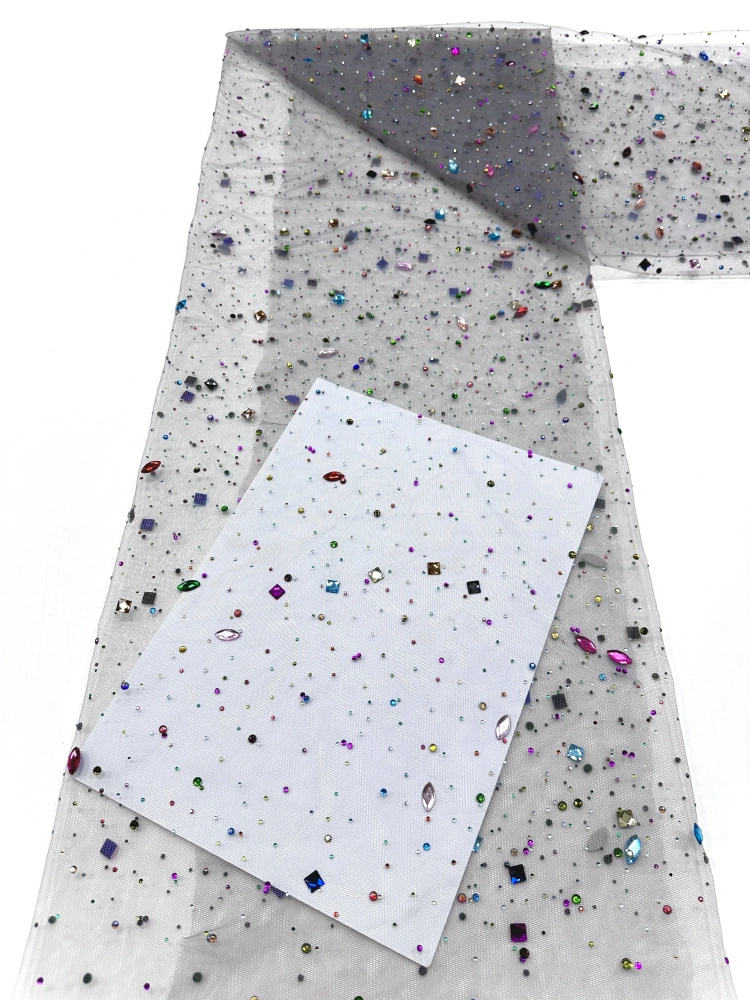 High-end Exquisite Elegance Unique New Fashion Design Fabric Handmade Embroidery Net Lace Beads For Making Women Wedding  Dress
