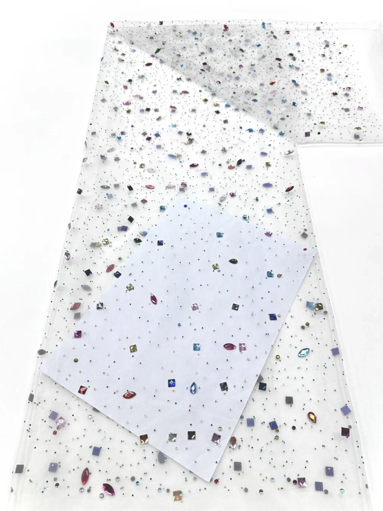 High-end Exquisite Elegance Unique New Fashion Design Fabric Handmade Embroidery Net Lace Beads For Making Women Wedding  Dress
