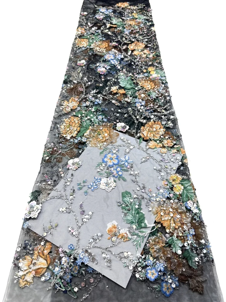 Exquisite Luxury Unique Charm Elegance New Fashion Design Fabrics Hand Embroidered Beads Making Women's Wedding Party