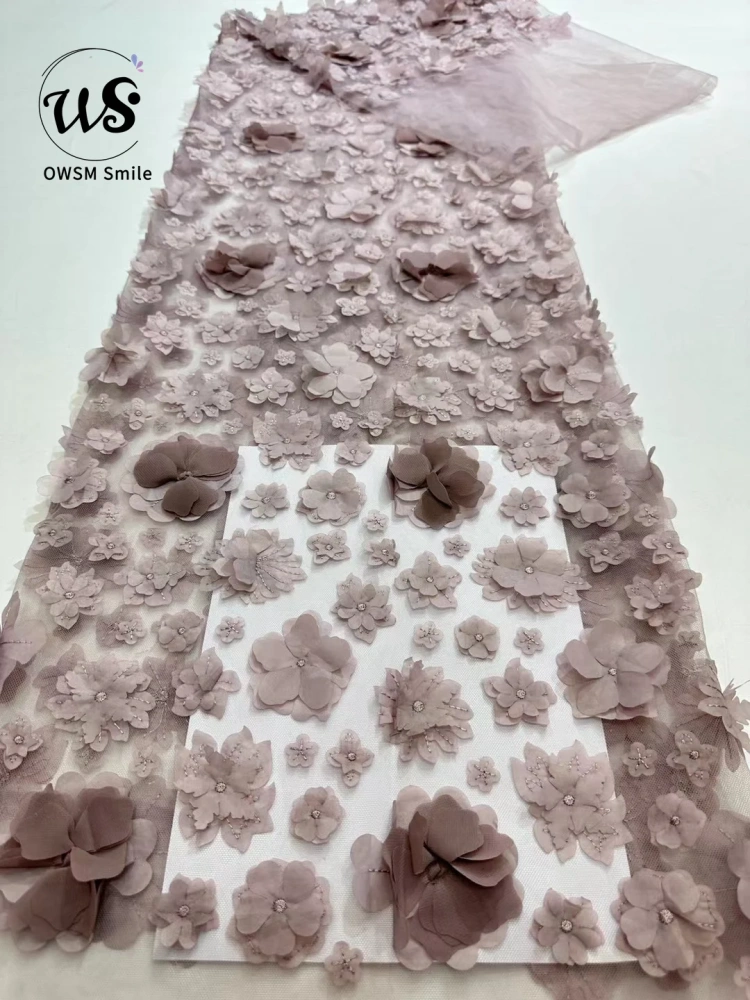 Hot Sale French Popular 5Y Embrordered Net Lace With Beaded Afirca Mesh Fabric Lace With Sequins Party Evening Dress