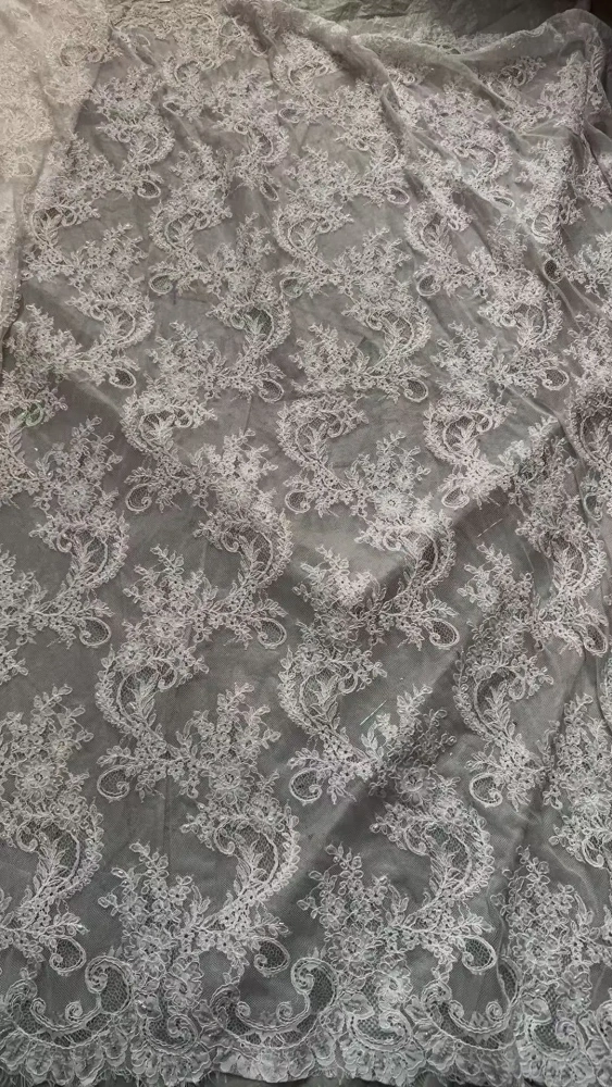 Small Wave Design Hot On Sale Fabric Top Quality Handmade  Embroidery Net Lace Rhinestone For Party Evening Dresses
