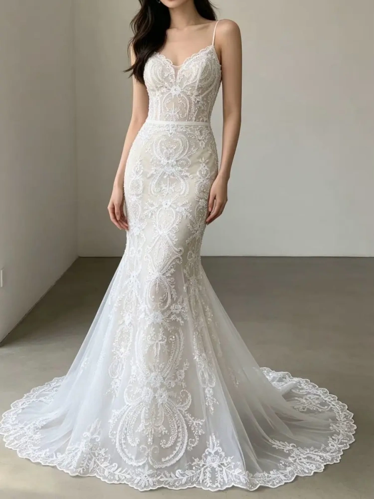 Ivory White Handmade Embroidery Net Lace with Sequins Evening Party Dress Fabric Unique Design Top Quality with New Fish Beads