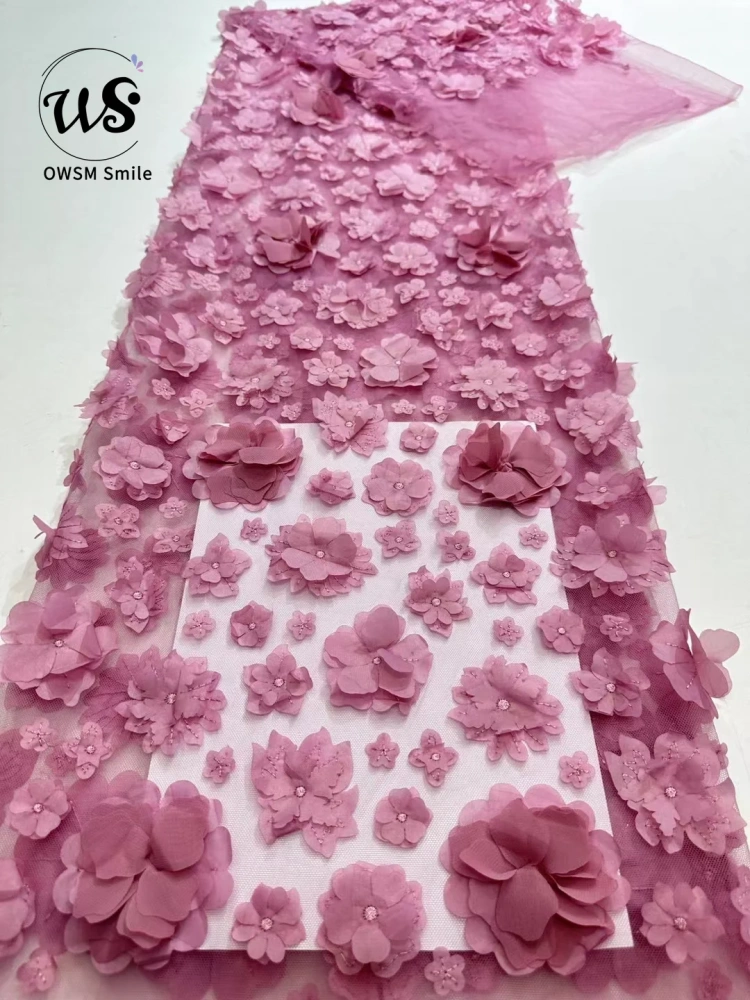 Hot Sale French Popular 5Y Embrordered Net Lace With Beaded Afirca Mesh Fabric Lace With Sequins Party Evening Dress