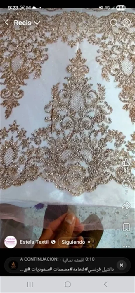 5Y OWSM Fashion Design Africa High Quality Handmade Embroidery Net Lace Gold Glue Glitter For Wedding or Evening Dresses