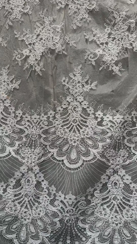 Small Wave Design Hot On Sale Fabric Top Quality Handmade  Embroidery Net Lace Rhinestone For Party Evening Dresses