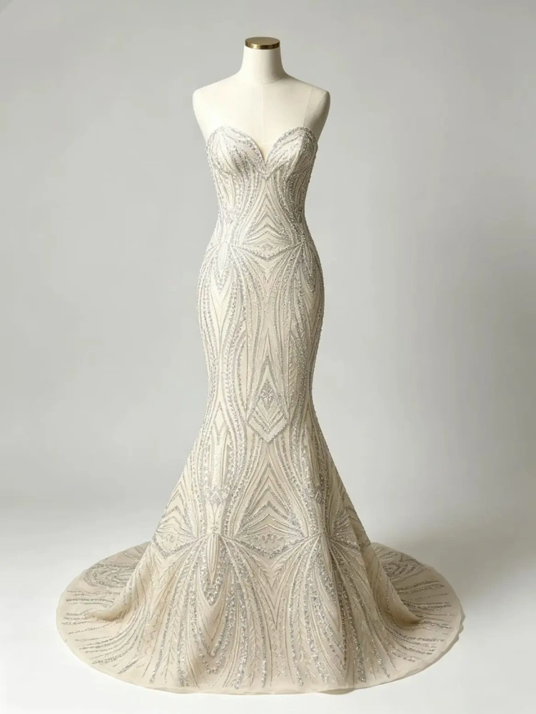 Luxury Handmade White Net Lace Sequins Embroidery Top Quality Fabric Evening Party Dress Material