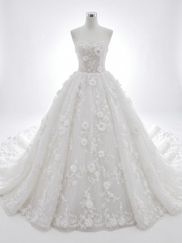 High-end fashionable fabric white buckle string bead 3D embroidery net lace wholesale online for wedding women dress