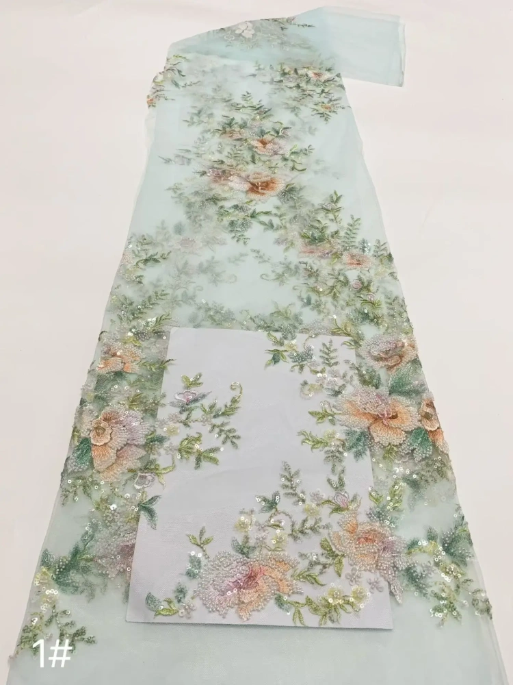 Hot Sale Noble Luxury Attractive New Fashion Design Fabric Handmade Embroidery Net Lace Beads For Making Women Wedding  Dress
