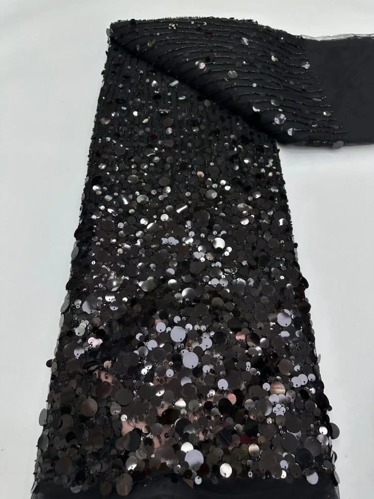 Noble Luxury Exquisite High-end New Fashion Design Fabric Handmade Embroidery Net Lace Sequins For Making Women Wedding  Dress