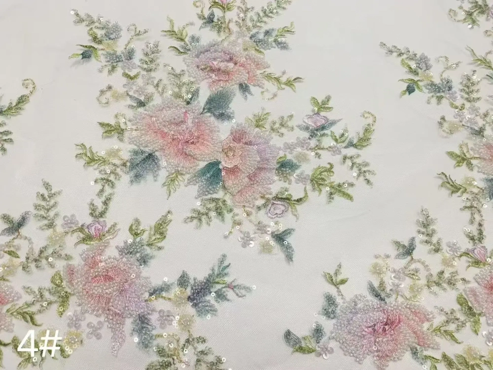 Hot Sale Noble Luxury Attractive New Fashion Design Fabric Handmade Embroidery Net Lace Beads For Making Women Wedding  Dress