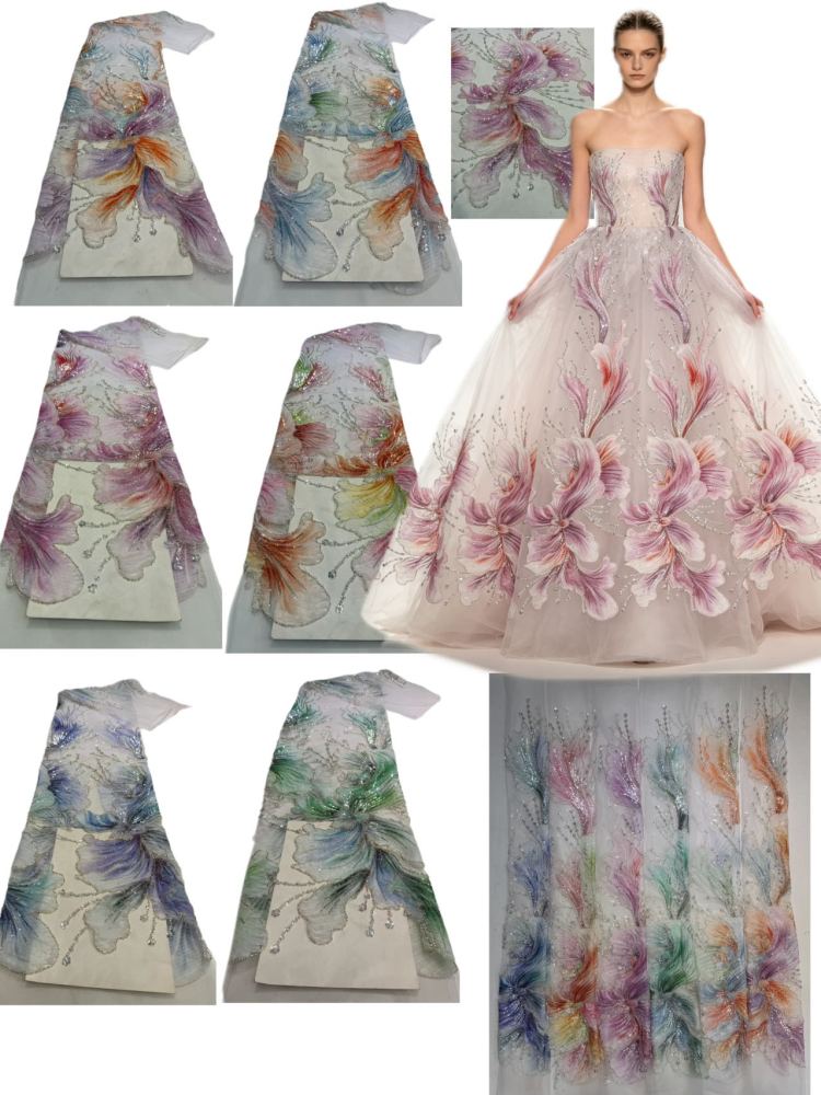 Mermaid Tail Collection Fashionable Fabric Hot Sale Noble Luxury Attractive New Fashion Design Fabric Handmade Embroidery Net Lace Beads For Making Women Wedding  Dress