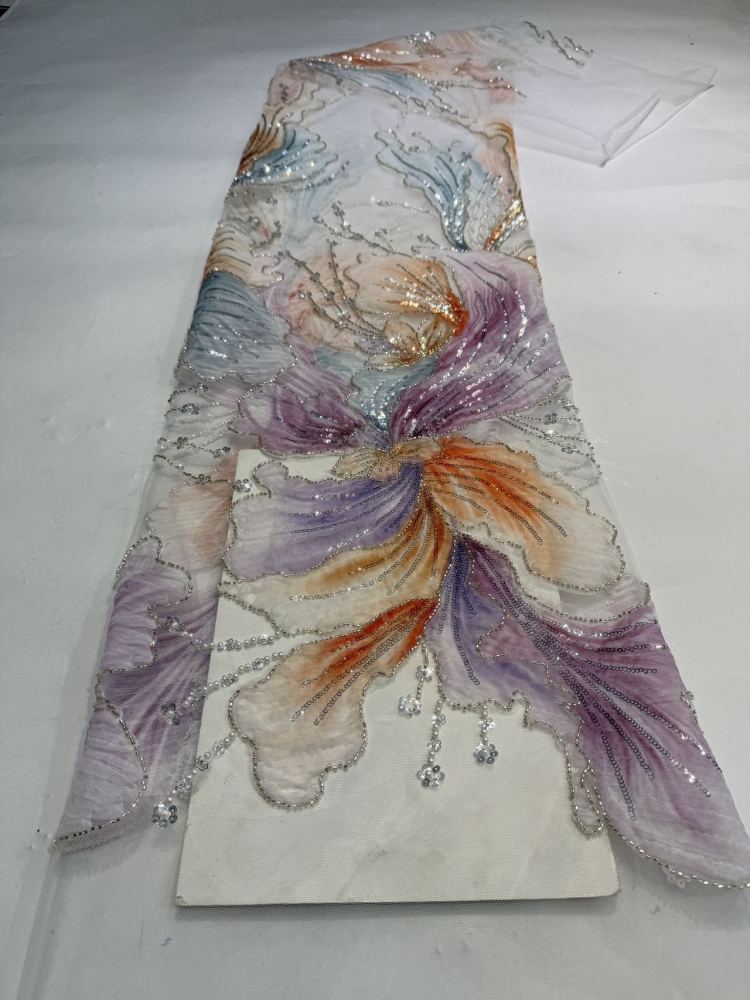 Mermaid Tail Collection Fashionable Fabric Hot Sale Noble Luxury Attractive New Fashion Design Fabric Handmade Embroidery Net Lace Beads For Making Women Wedding  Dress