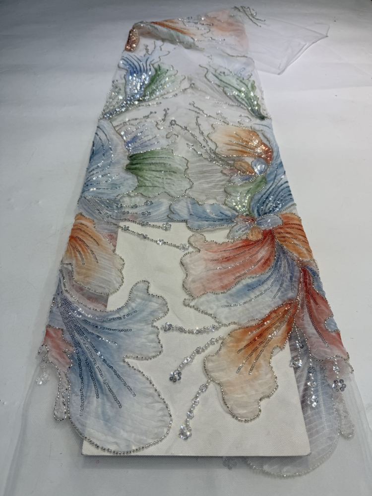 Mermaid Tail Collection Fashionable Fabric Hot Sale Noble Luxury Attractive New Fashion Design Fabric Handmade Embroidery Net Lace Beads For Making Women Wedding  Dress