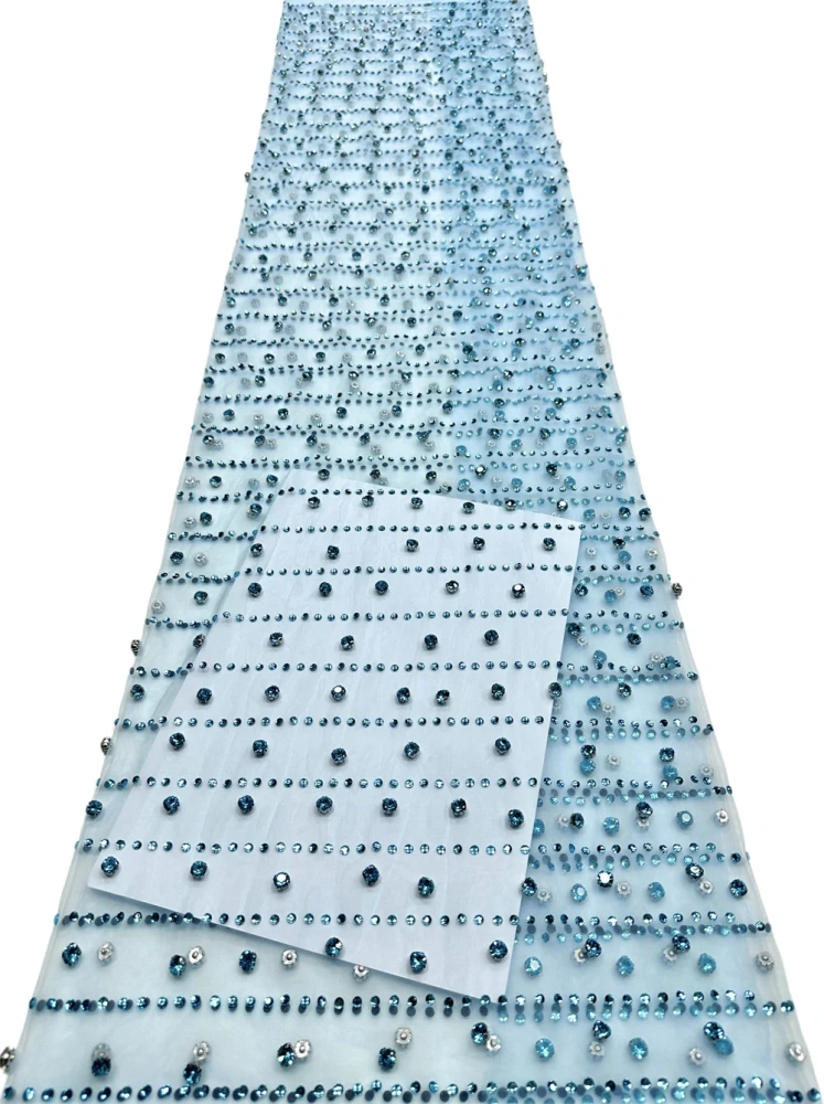 Hot Sale High-end Exquisite Unique Luxury Quality Fabric Handmade Embroidery Net Lace Beads With For Making Women Wedding Dress