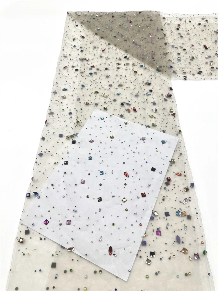 High-end Luxury Exquisite Colorful Quality Fabric Handmade Embroidery Net Lace Beads With For Making Women Wedding Dress