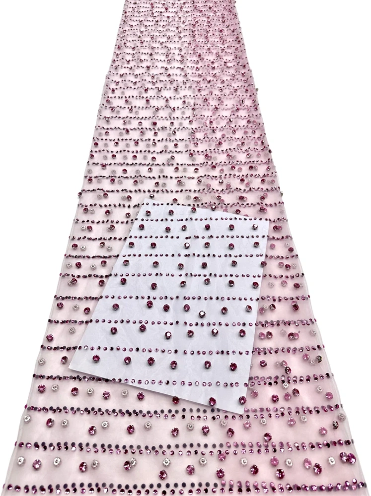 Hot Sale High-end Exquisite Unique Luxury Quality Fabric Handmade Embroidery Net Lace Beads With For Making Women Wedding Dress