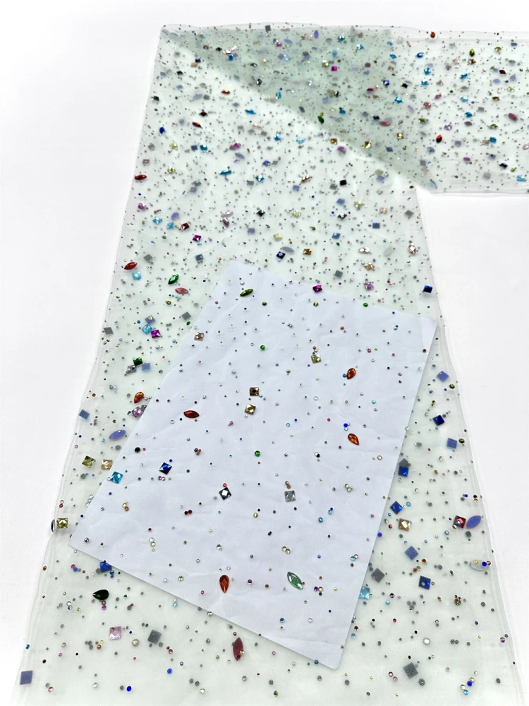 High-end Luxury Exquisite Colorful Quality Fabric Handmade Embroidery Net Lace Beads With For Making Women Wedding Dress