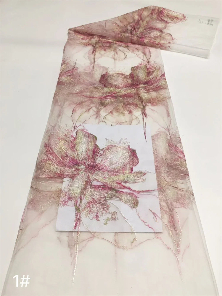 High-end Luxury Dignified Unique Elegance Quality Fabric Handmade Embroidery Net Lace Beads With For Making Women Wedding Dress