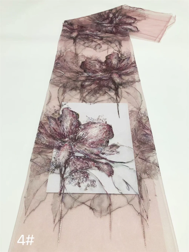 High-end Luxury Dignified Unique Elegance Quality Fabric Handmade Embroidery Net Lace Beads With For Making Women Wedding Dress