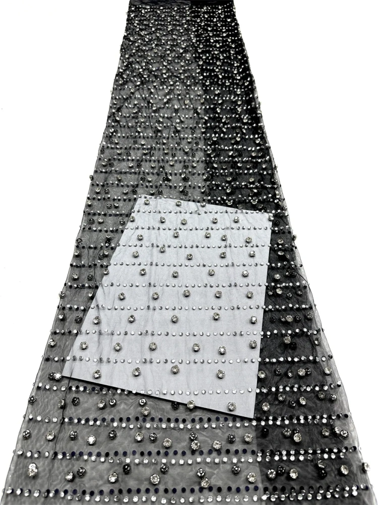 Hot Sale High-end Exquisite Unique Luxury Quality Fabric Handmade Embroidery Net Lace Beads With For Making Women Wedding Dress