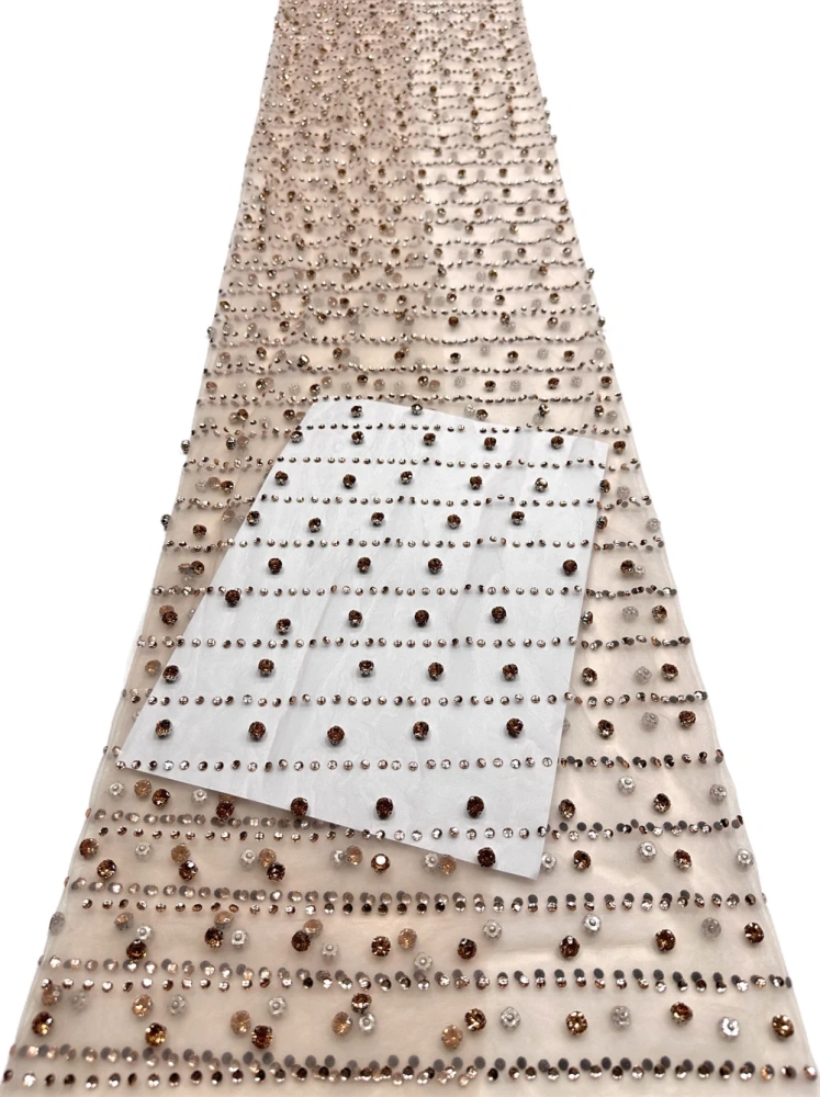 Hot Sale High-end Exquisite Unique Luxury Quality Fabric Handmade Embroidery Net Lace Beads With For Making Women Wedding Dress