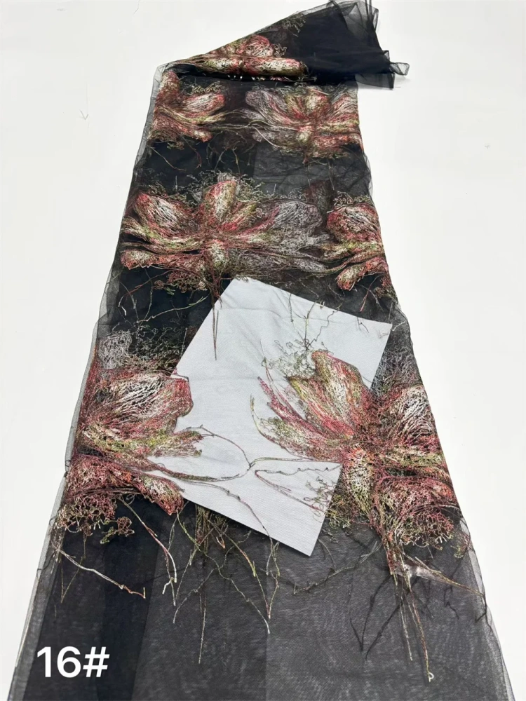 High-end Luxury Dignified Unique Elegance Quality Fabric Handmade Embroidery Net Lace Beads With For Making Women Wedding Dress