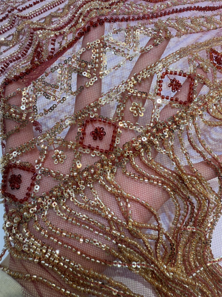 New Arrival Exquisite Luxury High-end Heavy-duty Colored Fringed tube With Hand-Embroidered Net Lace Sequins Top Quality For Making Women Wedding Dress