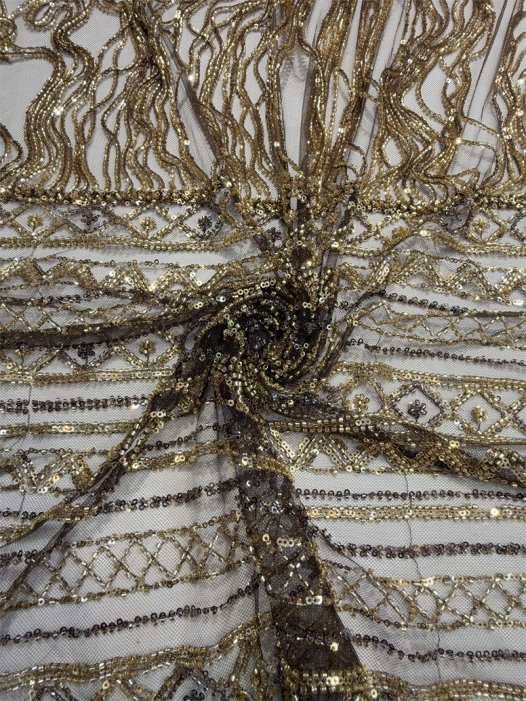New Arrival Exquisite Luxury High-end Heavy-duty Colored Fringed tube With Hand-Embroidered Net Lace Sequins Top Quality For Making Women Wedding Dress