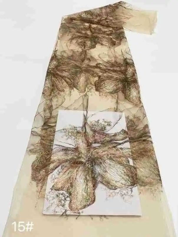 High-end Unique Elegance Design High Quality Fabric Handmade Embroidery Net Lace For Making Women Wedding Dress