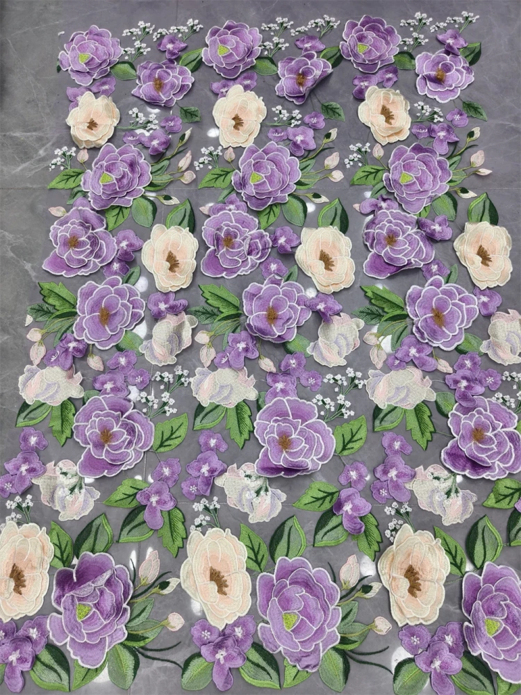 Dignified High-end Exquisite Hot Sale Attractive Quality Fabric Handmade Embroidery Net Lace With For Making Women Wedding Dress
